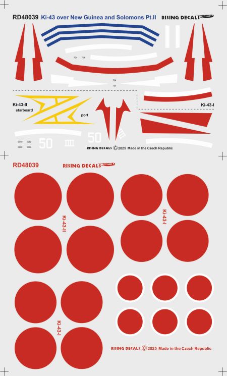 Rising Decals RD48039 1:48 Nakajima Ki-43 New Guinea Part II