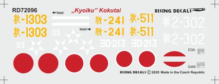 Rising Decals RD72096 1:72 Kyoiku Kokutai Japanese Army/Navy Part VI