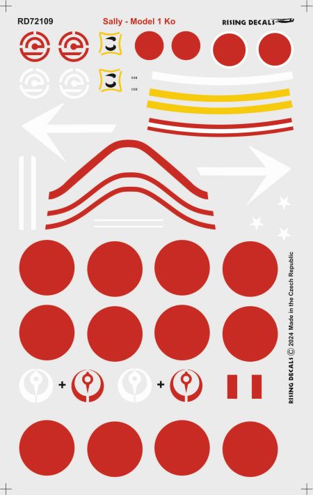 Rising Decals RD72109 1:72 Mitsubishi Ki-21-I Ko "Sally" x 7 schemes