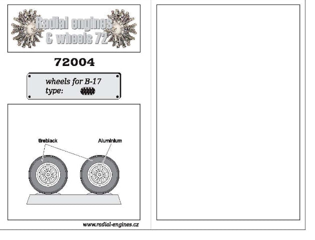 Radial Engines & Wheels REW72004 1:72 B-17 Flying Fortress block tread pattern