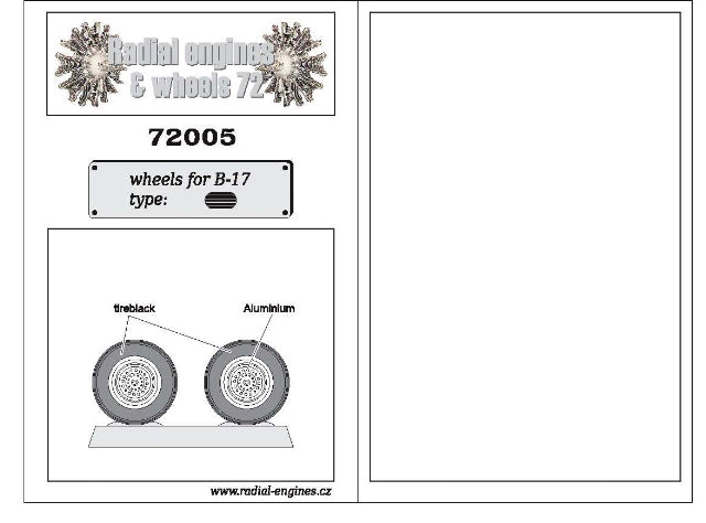 Radial Engines REW72005 1:72 B-17 Flying Fortress Radial Tyres