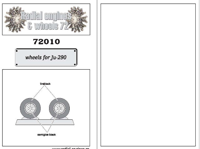 Radial Engines & Wheels REW72010 1:72 Junkers Ju-290A-5/Ju-290A-7 wheels
