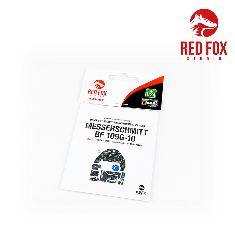 Red Fox Studio RFS-24003 1:24 Messerschmitt Bf-109G-10 3D Acrylic Instr. Panel