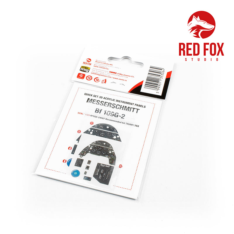 Red Fox RFS-24007 1:24 Bf-109G-2 3D Acrylic Instrument Panel