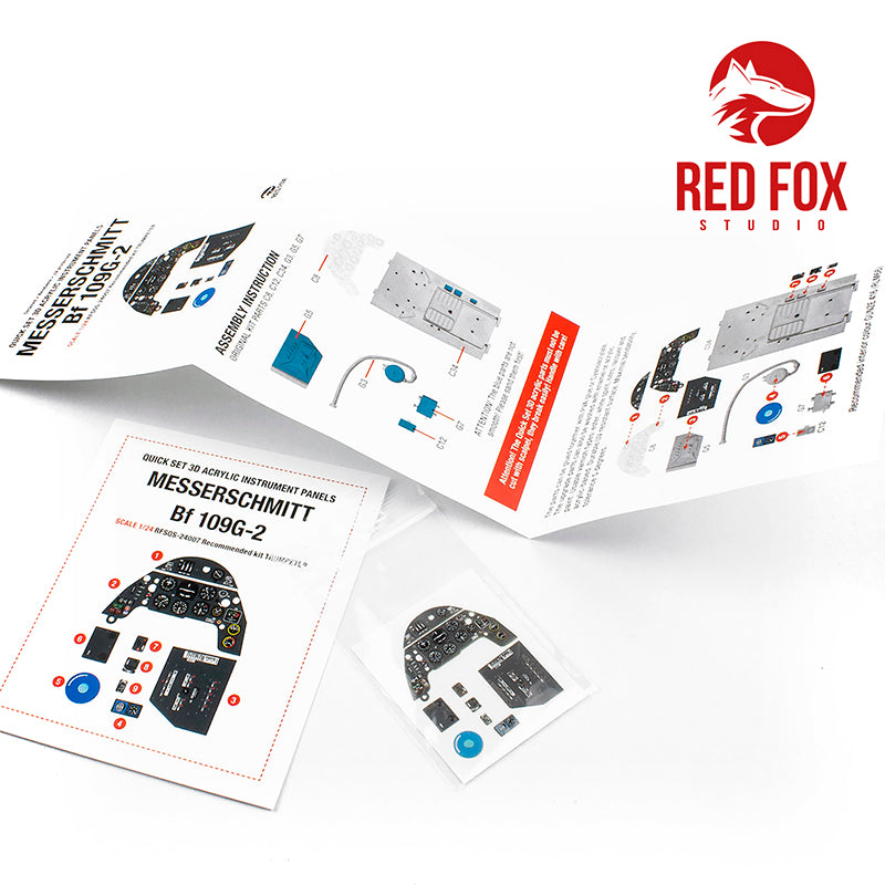 Red Fox RFS-24007 1:24 Bf-109G-2 3D Acrylic Instrument Panel