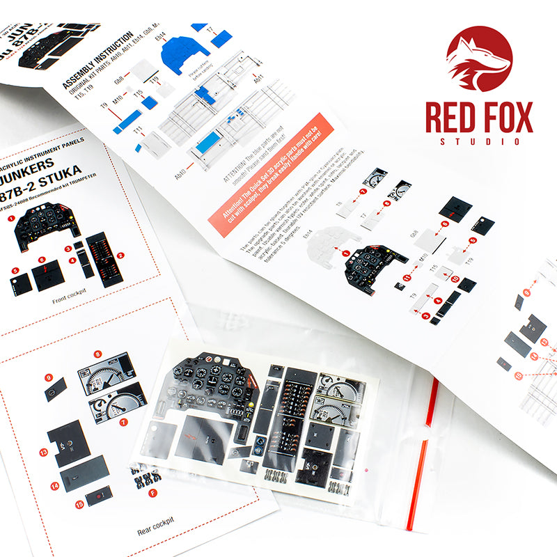 Red Fox RFS-24008 1:24 Ju-87B-2 Stuka 3D Acrylic Instrument Panel