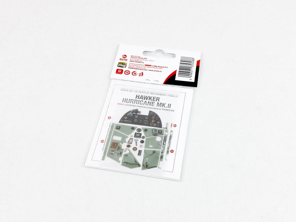 Red Fox Studio RFS-24009 1:24 Hawker Hurricane Mk.II 3D Acrylic Instrument Panel