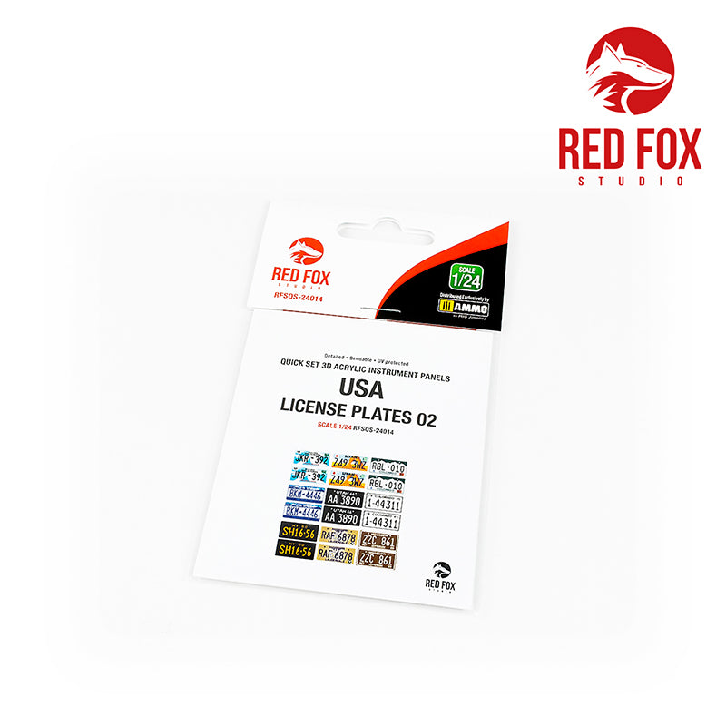 Red Fox Studio RFS-24014 1:24 USA License plates set 2