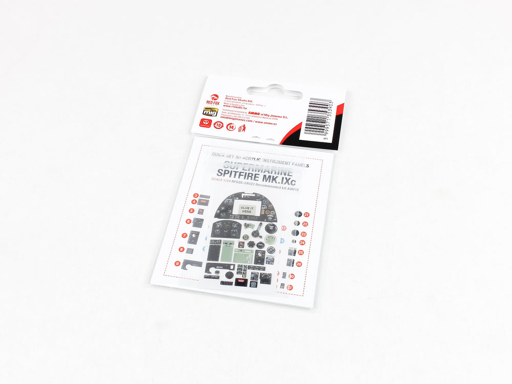 Red Fox Studio RFS-24022 1:24 Spitfire Mk.IXc 3D Acrylic Instr. Panel