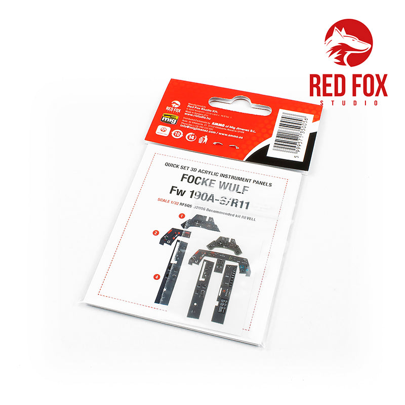 Red Fox RFS-32006 1:32 Fw-190A-8/R11 3D Acrylic Instrument Panel