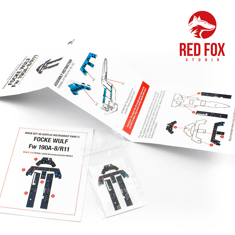 Red Fox RFS-32006 1:32 Fw-190A-8/R11 3D Acrylic Instrument Panel