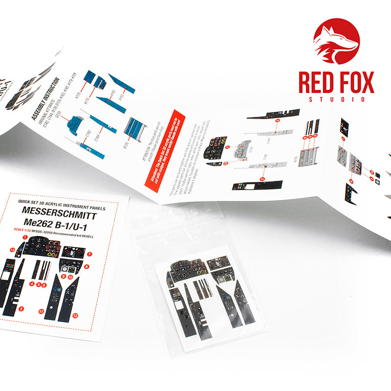 Red Fox RFS-32008 1:32 Me-262B-1/U-1 3D Acrylic Instrument Panel
