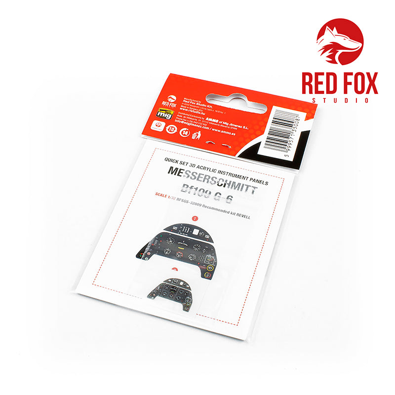 Red Fox RFS-32009 1:32 Bf-109G-6 3D Acrylic Instrument Panel