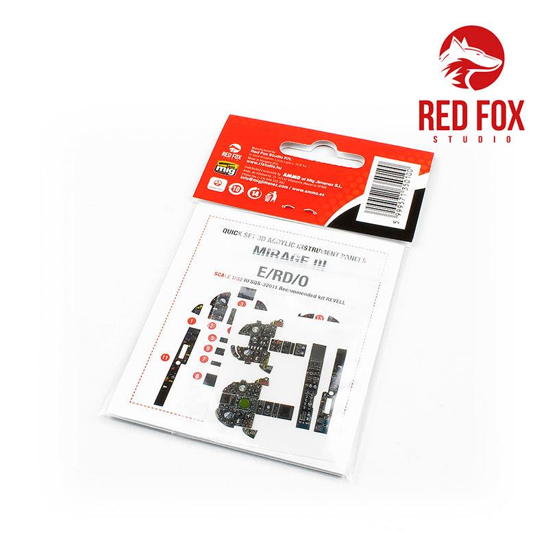 Red Fox RFS-32011 1:32 Mirage IIIE/RD/O 3D Acrylic Instrument Panel