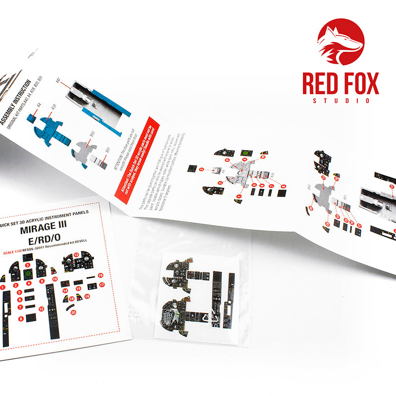 Red Fox RFS-32011 1:32 Mirage IIIE/RD/O 3D Acrylic Instrument Panel