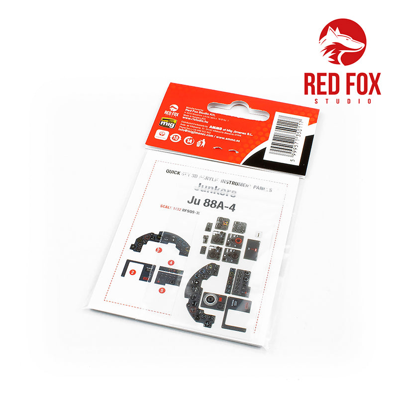 Red Fox Studio RFS-32012 1:32 Junkers Ju-88A-4 Quick Set 3D Acrylic Instr. Panel