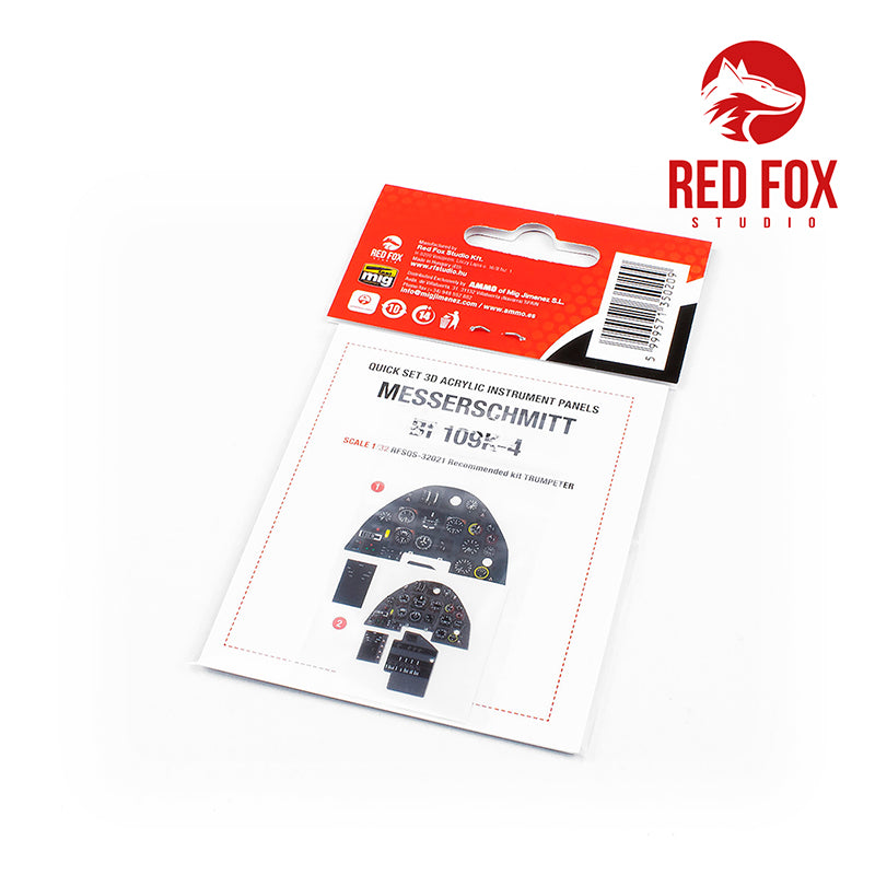 Red Fox RFS-32021 1:32 Bf-109K-4 3D Acrylic Instrument Panel