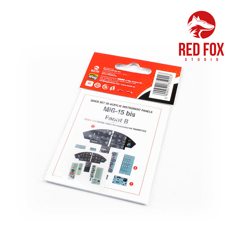 Red Fox RFS-32023 1:32 MiG-15 bis Fagot B 3D Instrument Panel