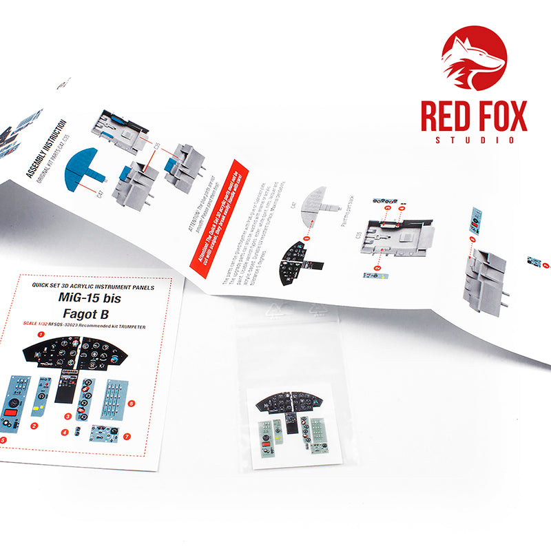 Red Fox RFS-32023 1:32 MiG-15 bis Fagot B 3D Instrument Panel