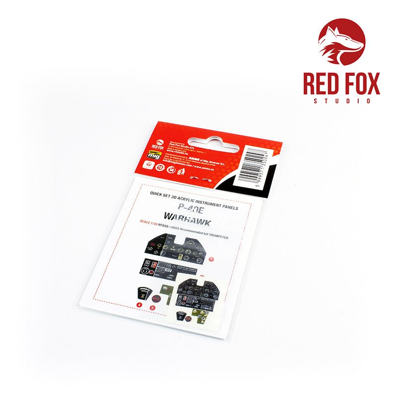Red Fox RFS-32025 1:32 P-40E Warhawk 3D Acrylic Instrument Panel