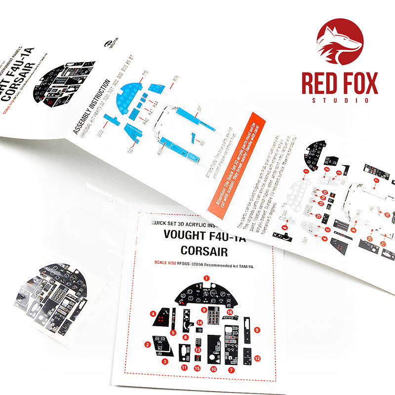 Red Fox RFS-32038 1:32 F4U-1A Corsair 3D Acrylic Instrument Panel