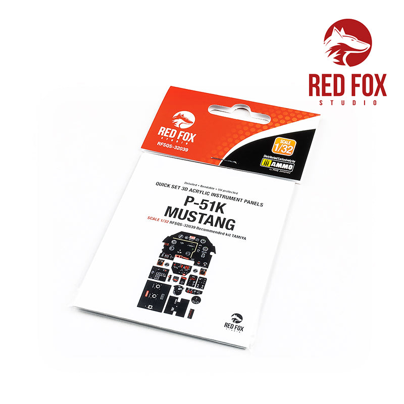 Red Fox RFS-32039 1:32 P-51K Mustang 3D Acrylic Instrument Panel