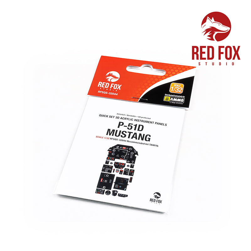 Red Fox RFS-32044 1:32 P-51D Mustang 3D Acrylic Instrument Panel