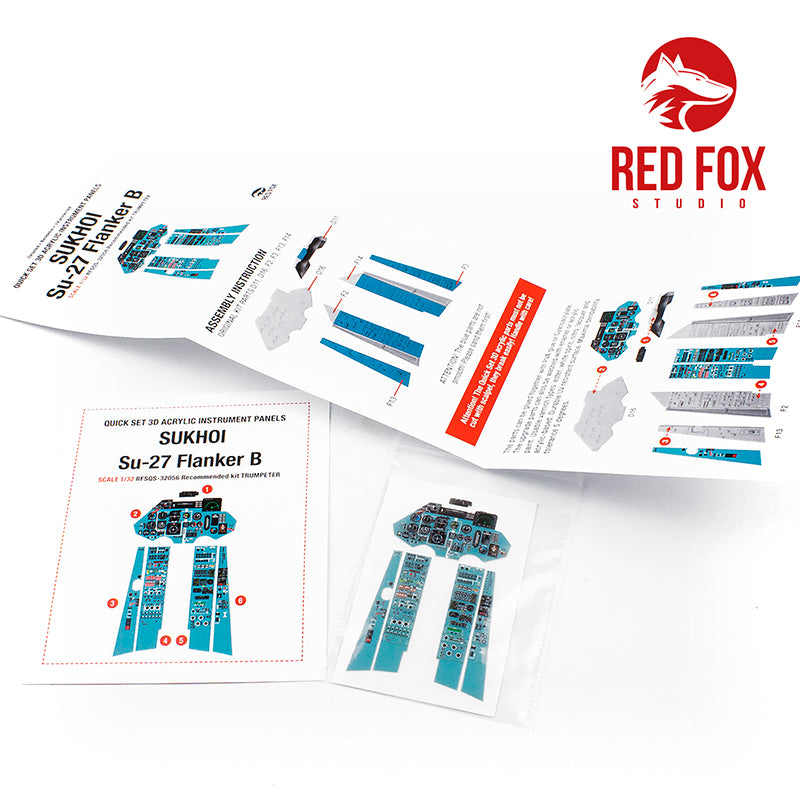 Red Fox RFS-32056 1:32 Su-27 Flanker B 3D Acrylic Instrument Panel