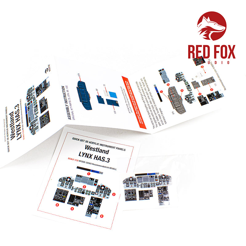 Red Fox RFS-32065 1:32 Westland Lynx HAS.3 3D Instrument Panel