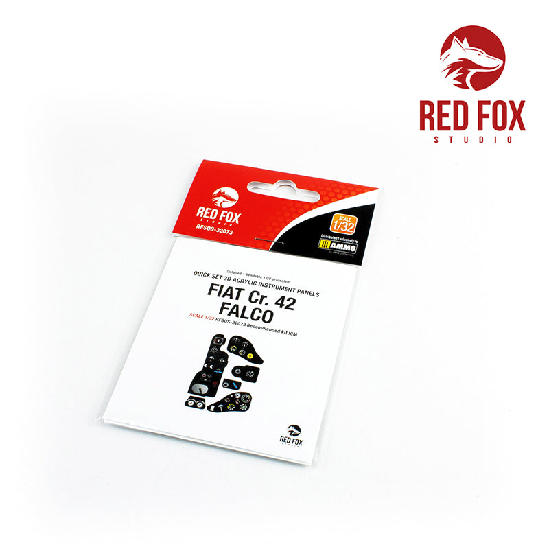Red Fox Studio RFS-32073 1:32 Fiat CR.42 Falco Quick Set 3D Acrylic Instr. Panel