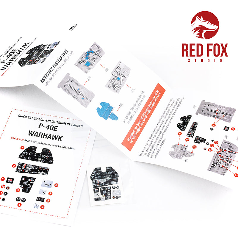 Red Fox RFS-32076 1:32 P-40E Warhawk 3D Acrylic Instrument Panel
