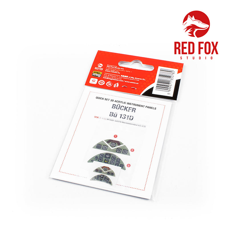 Red Fox Studio RFS-32079 1:32 Bucker Bu-131D Quick Set 3D Acrylic Instr. Panel