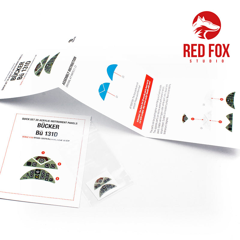 Red Fox Studio RFS-32079 1:32 Bucker Bu-131D Quick Set 3D Acrylic Instr. Panel