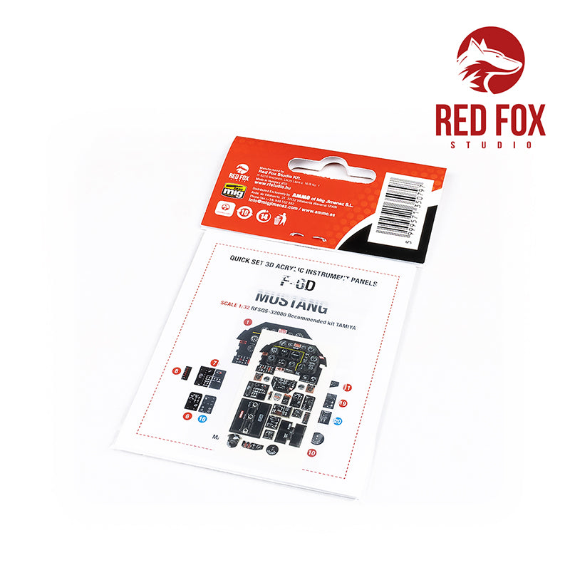 Red Fox RFS-32080 1:32 F-6D Mustang 3D Acrylic Instrument Panel