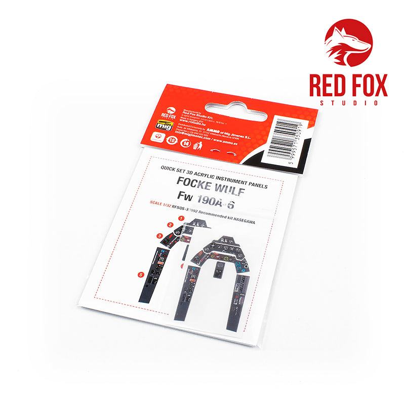 Red Fox RFS-32092 1:32 Fw-190A-6 3D Acrylic Instrument Panel