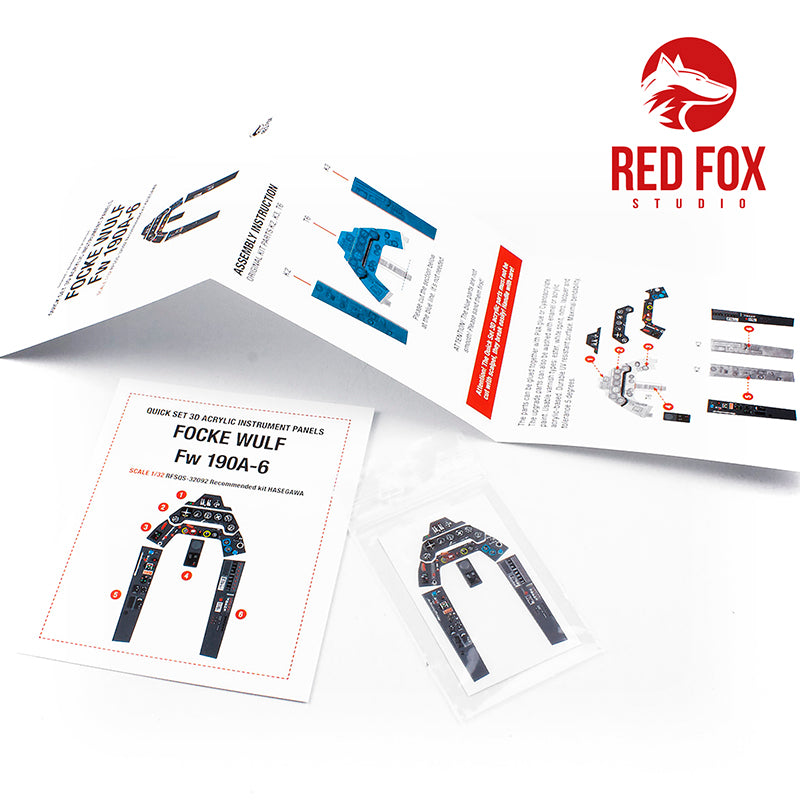 Red Fox RFS-32092 1:32 Fw-190A-6 3D Acrylic Instrument Panel