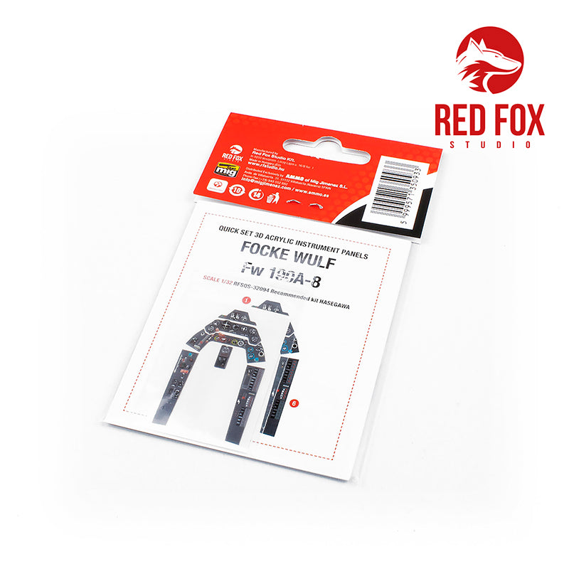 Red Fox RFS-32094 1:32 Fw-190A-8 3D Acrylic Instrument Panel
