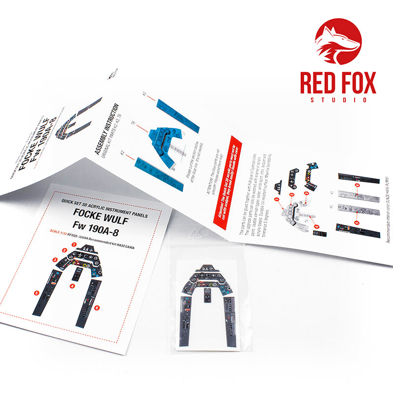Red Fox RFS-32094 1:32 Fw-190A-8 3D Acrylic Instrument Panel