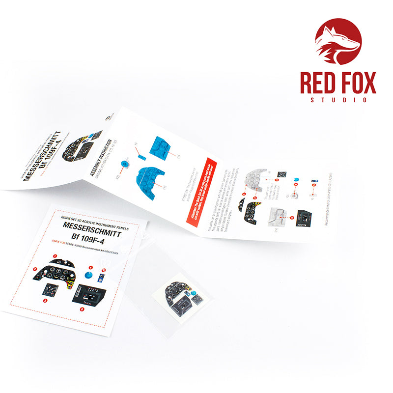 Red Fox RFS-32095 1:32 Bf-109F-4 3D Acrylic Instrument Panel