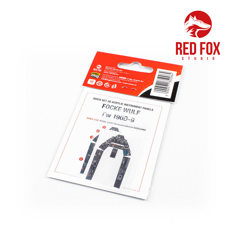 Red Fox RFS-32097 1:32 Fw-190D-9 Dora 3D Acrylic Instrument Panel