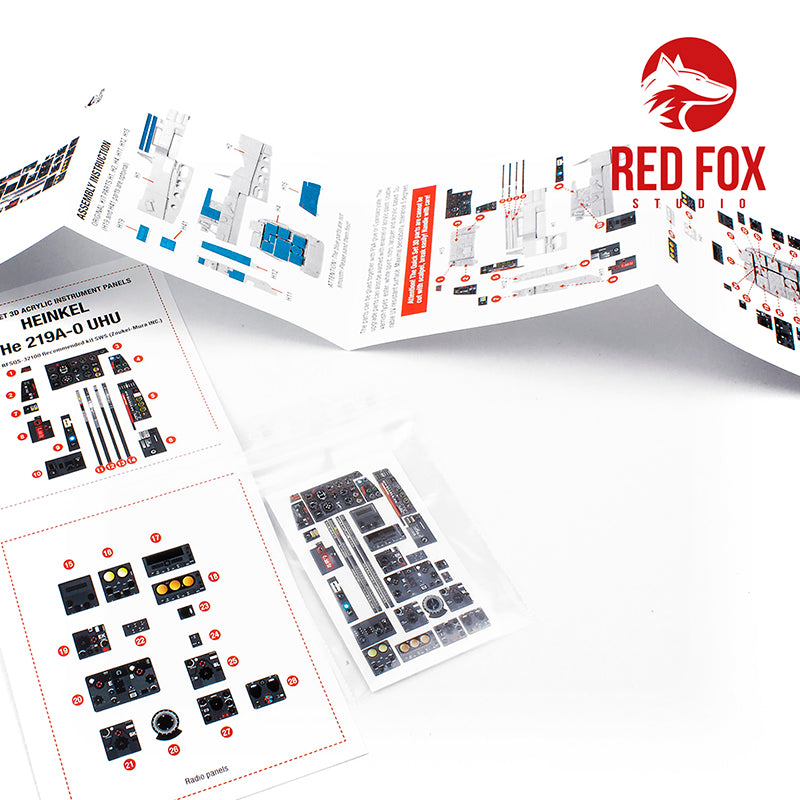 Red Fox RFS-32100 1:32 He-219A-0 Uhu 3D Acrylic Instrument Panel
