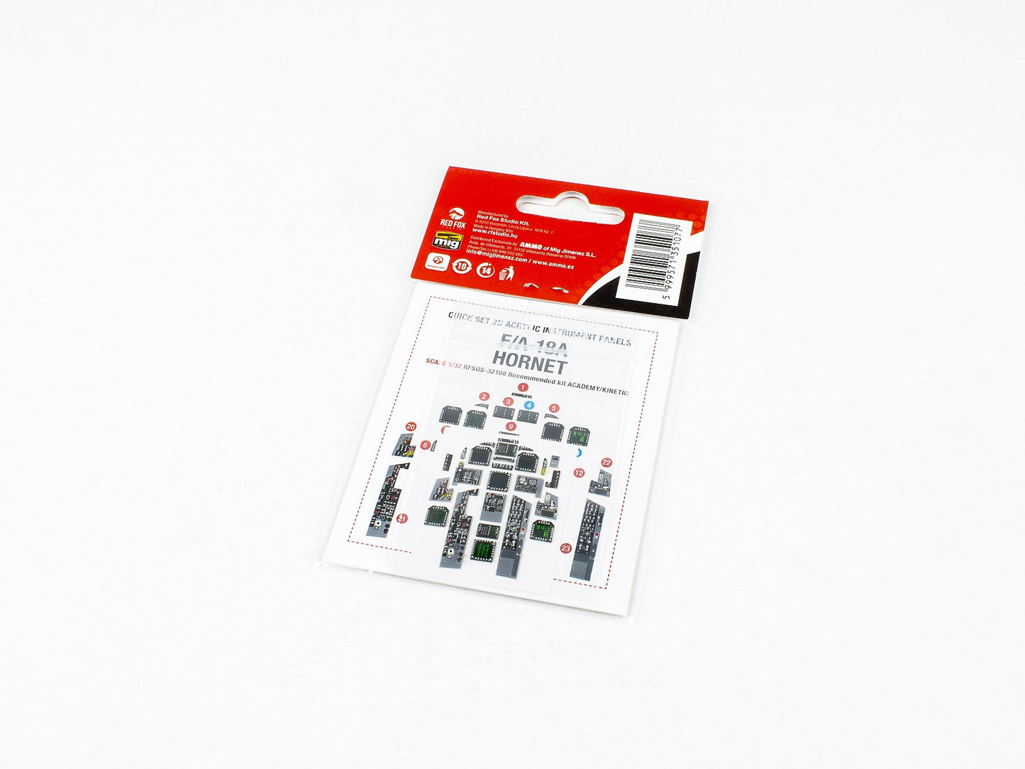 Red Fox RFS-32108 1:32 F/A-18A Hornet 3D Acrylic Instrument Panel