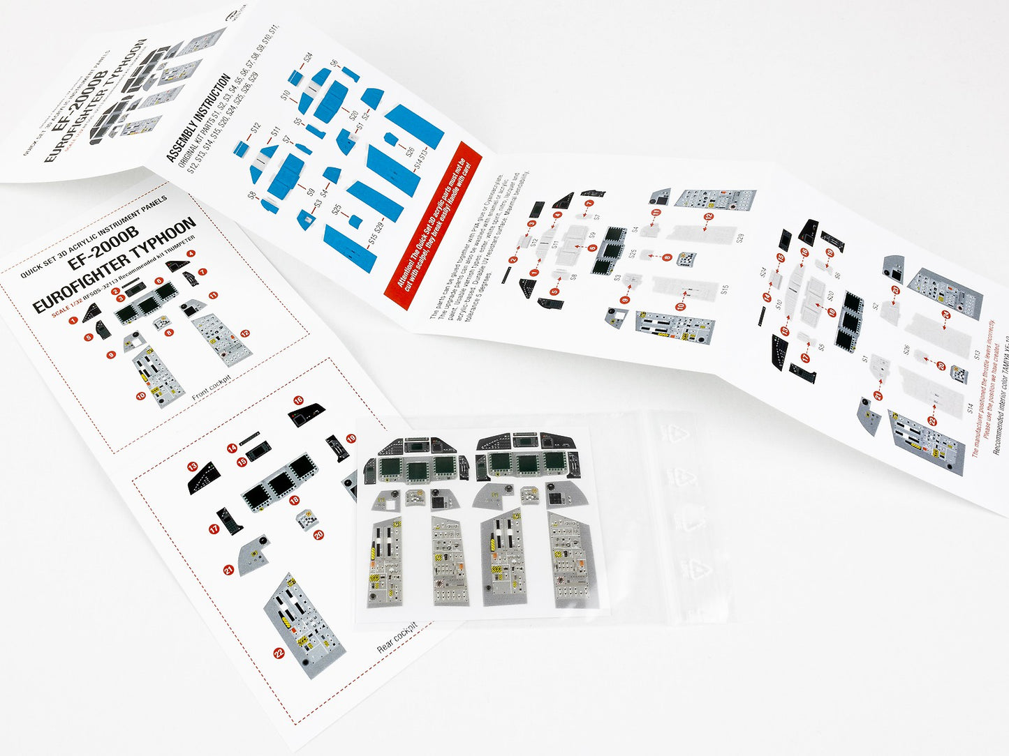 Red Fox RFS-32113 1:32 EF-2000B Typhoon 3D Acrylic Instrument Panel