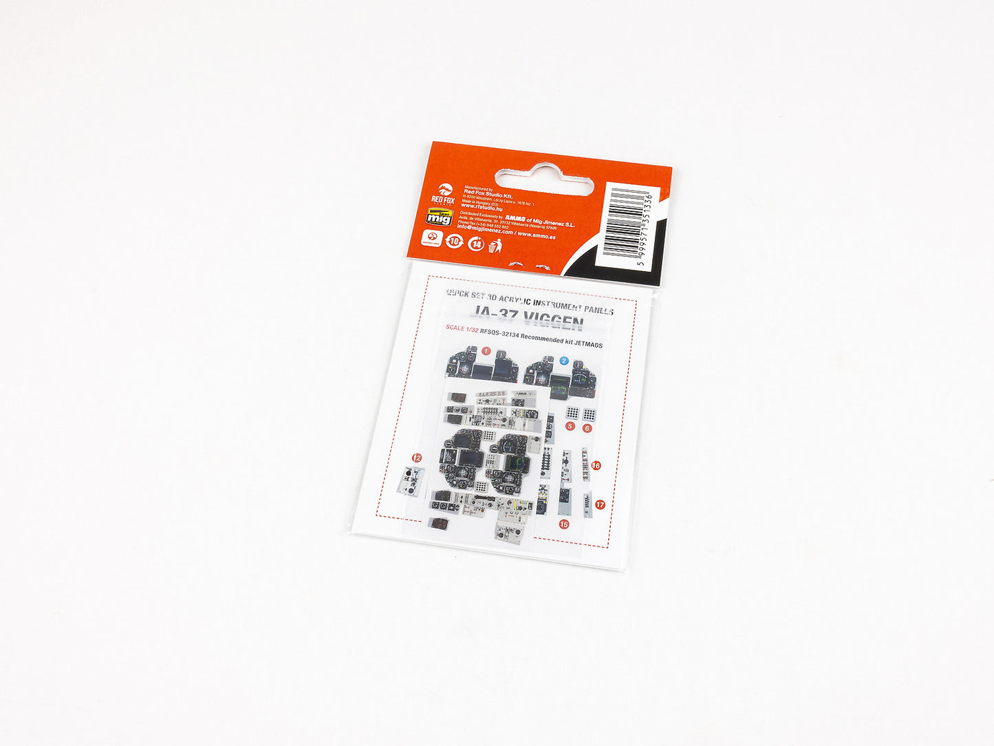 Red Fox Studio RFS-32134 1:32 Saab JA-37 Viggen 3D Acrylic Instrument Panel
