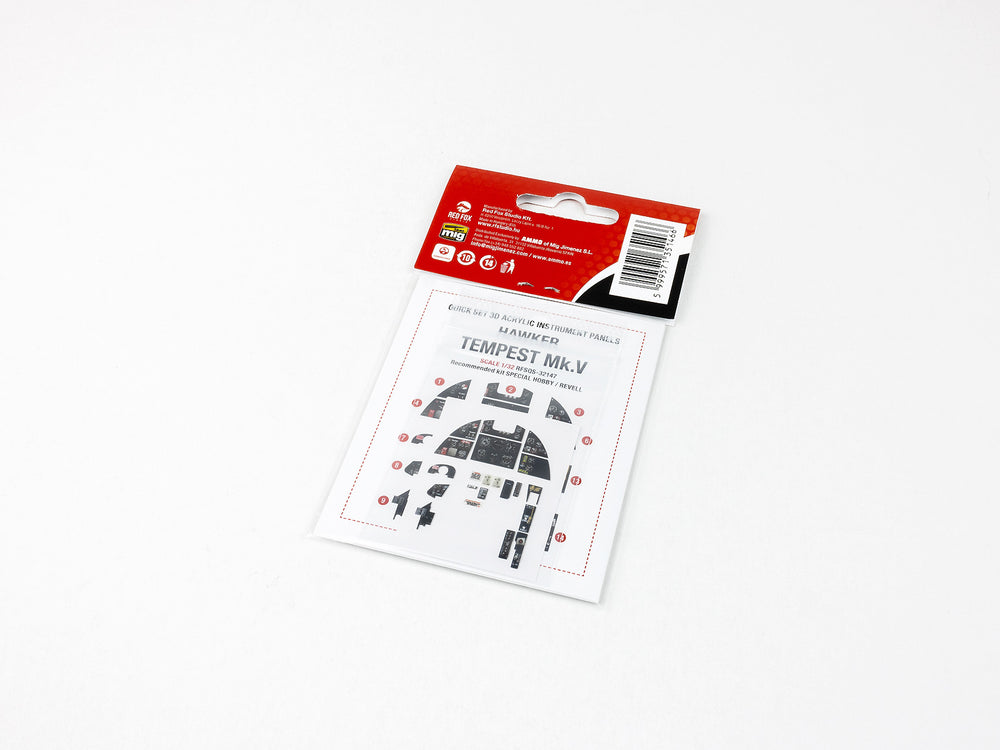 Red Fox Studio RFS-32147 1:32 Hawker Tempest Mk.V 3D Acrylic Instrument Panel