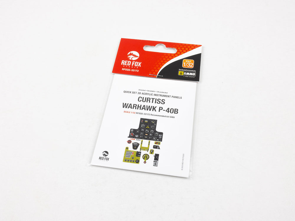 Red Fox Studio RFS-32172 1:32 Curtiss P-40B Warhawk 3D Acrylic Instrument Panel