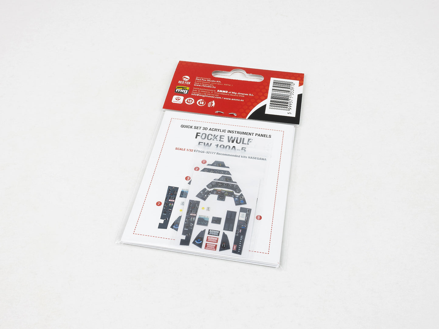 Red Fox RFS-32177 1:32 Fw-190A-5 3D Acrylic Instrument Panel