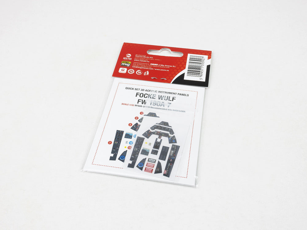 Red Fox RFS-32178 1:32 Fw-190A-7 3D Acrylic Instrument Panel