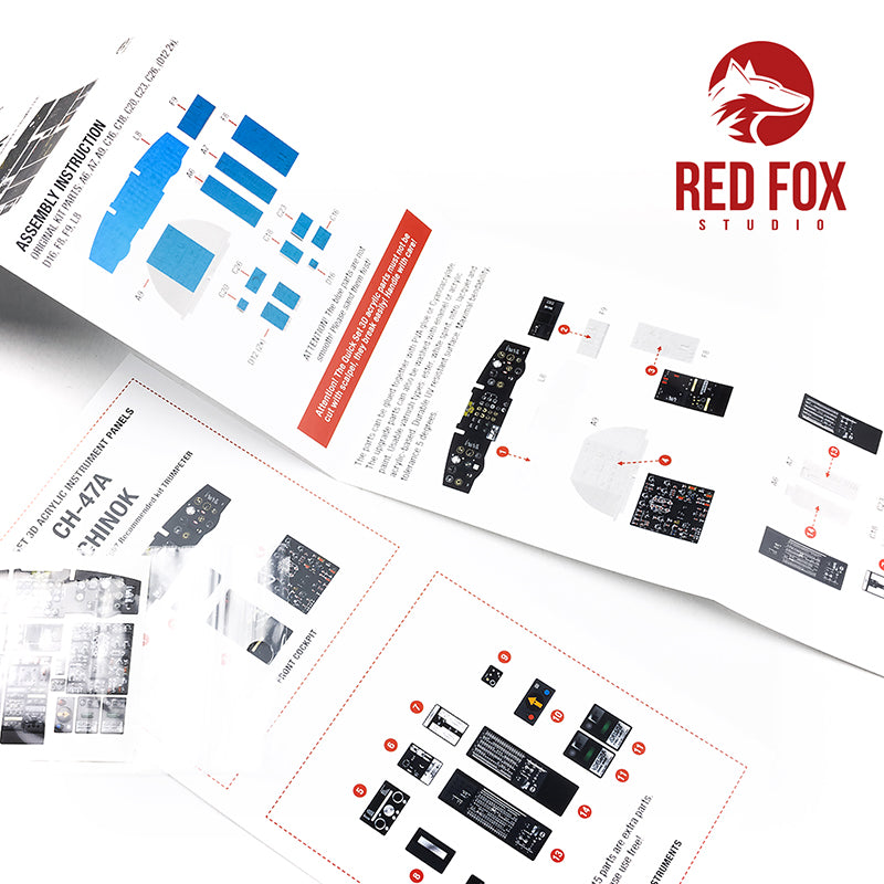 Red Fox RFS-35007 1:35 CH-47A Chinook 3D Acrylic Instrument Panel