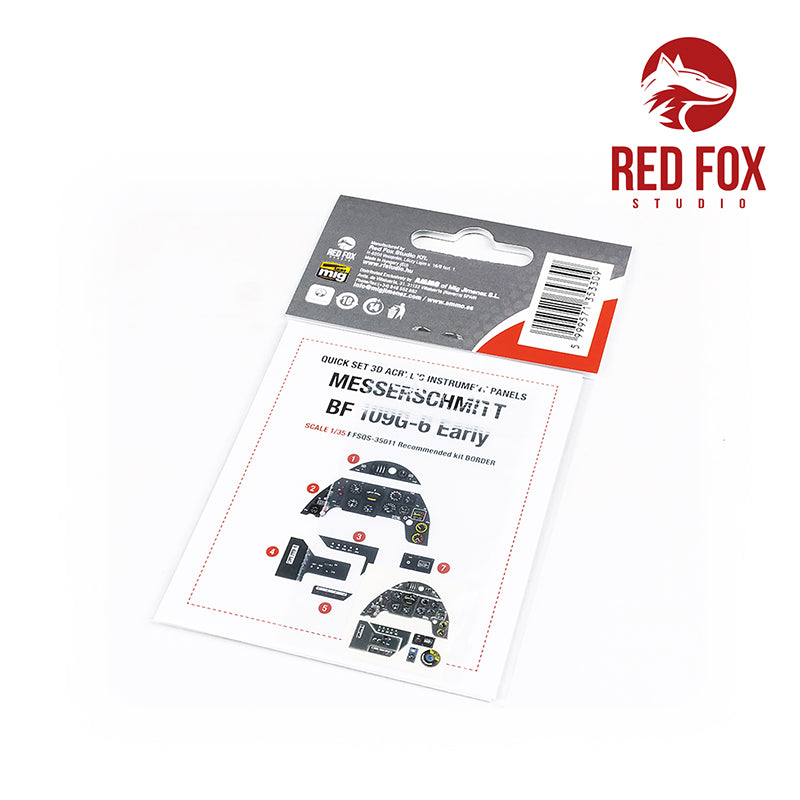 Red Fox RFS-35011 1:35 Bf-109G-6 3D Acrylic Instrument Panel